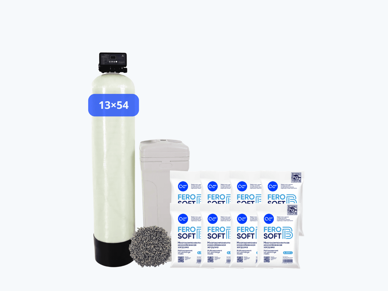 Система очистки воды АКВАПЛЕКС XL (6–8 точек, 1,3 м³/ч) для скважины — от железа до 30 мг/л, жёсткости и марганца