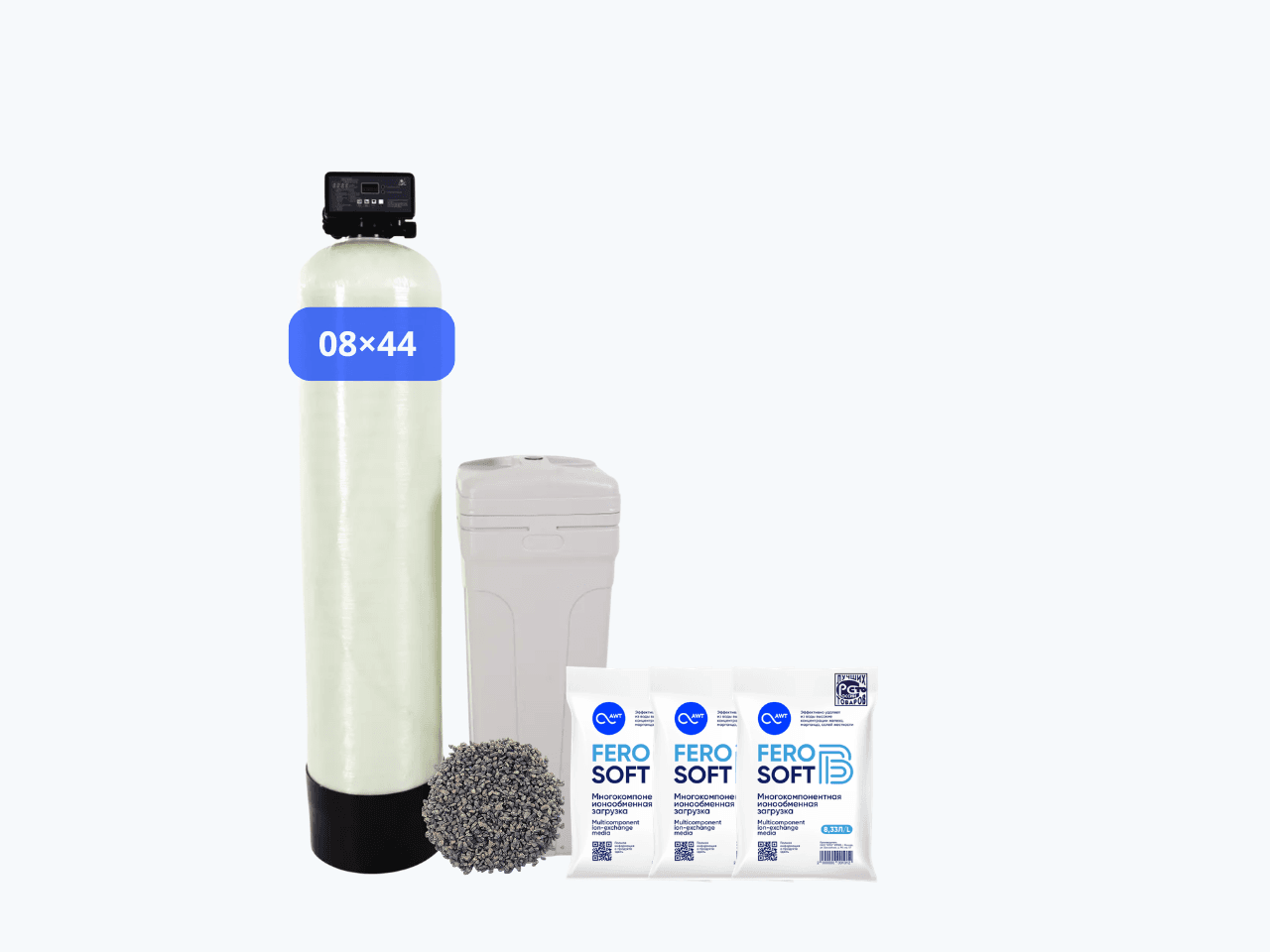 Система очистки воды АКВАПЛЕКС XS (1–2 точки, 0,5 м³/ч) для скважины — от железа до 30 мг/л, жёсткости и марганца