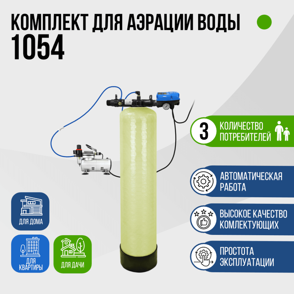 Комплект для аэрации воды до 1,5 м³/ч., 1054, F107B, AF 18-2