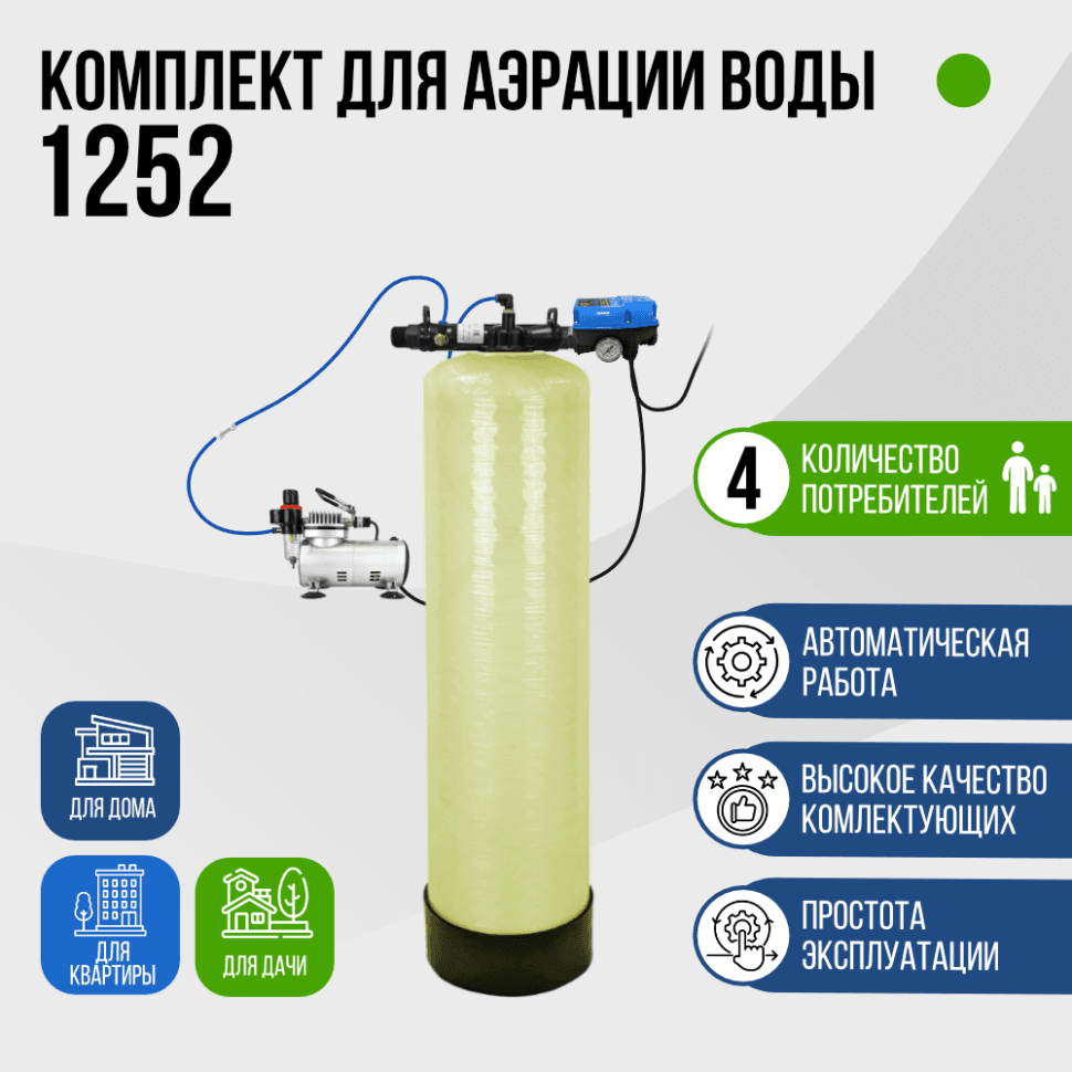 Комплект для аэрации воды до 2 м³/ч., 1252, F107B, AF 18-2