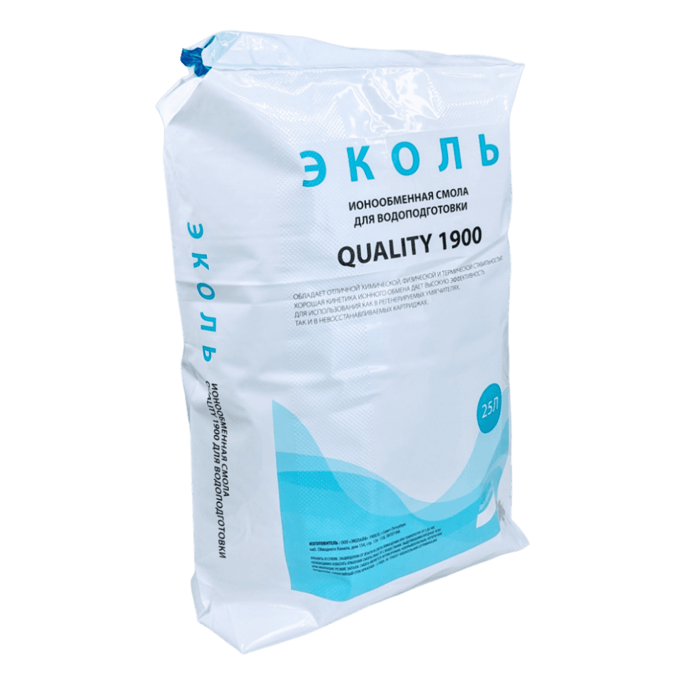 Смола ионообменная ЭКОЛЬ QUALITY 1900, 25л