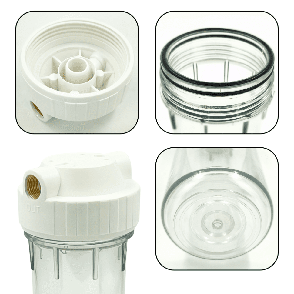 Корпус магистрального фильтра 10-SL 1/2", прозрачный, ФИЛЬТРОБАЗА — фото 2