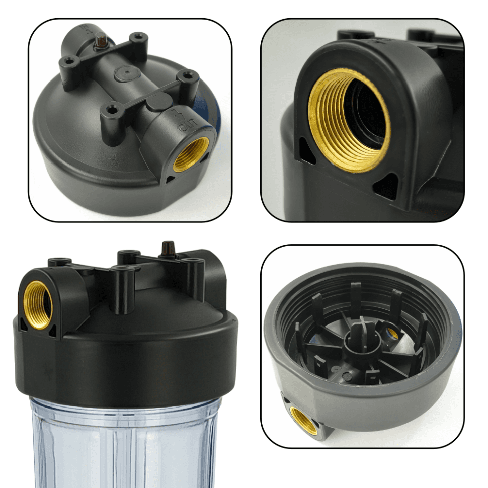 Корпус магистрального фильтра 10BB 1", прозрачный, ФИЛЬТРОБАЗА — фото 2