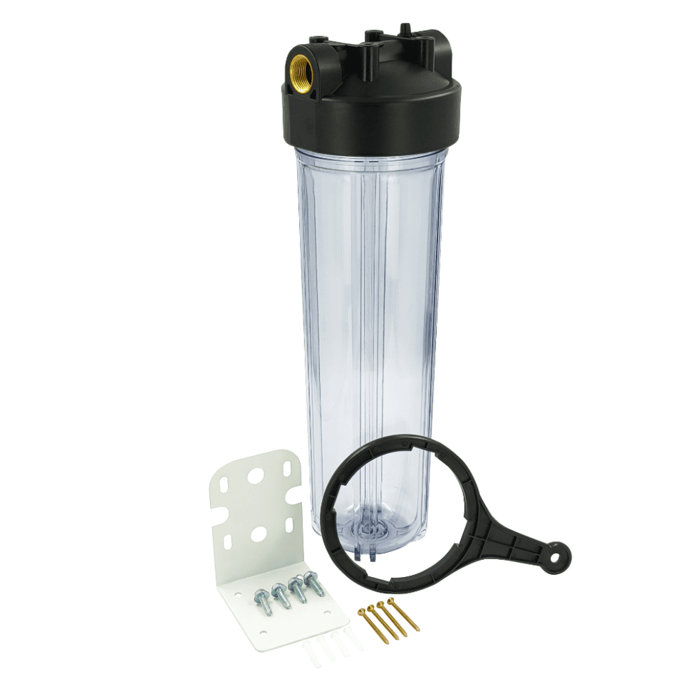 Корпус магистрального фильтра 20ВВ 1", прозрачный, ФИЛЬТРОБАЗА — фото 2