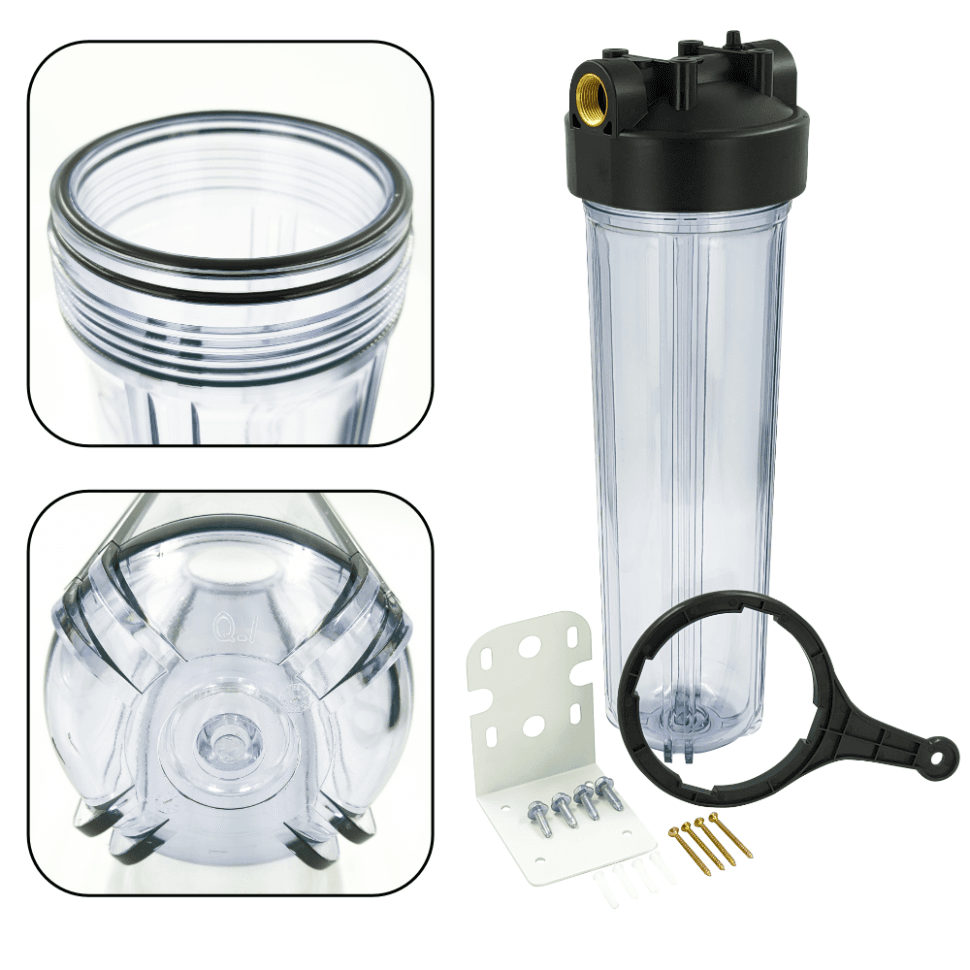 Корпус магистрального фильтра 20ВВ 1", прозрачный, ФИЛЬТРОБАЗА — фото 4