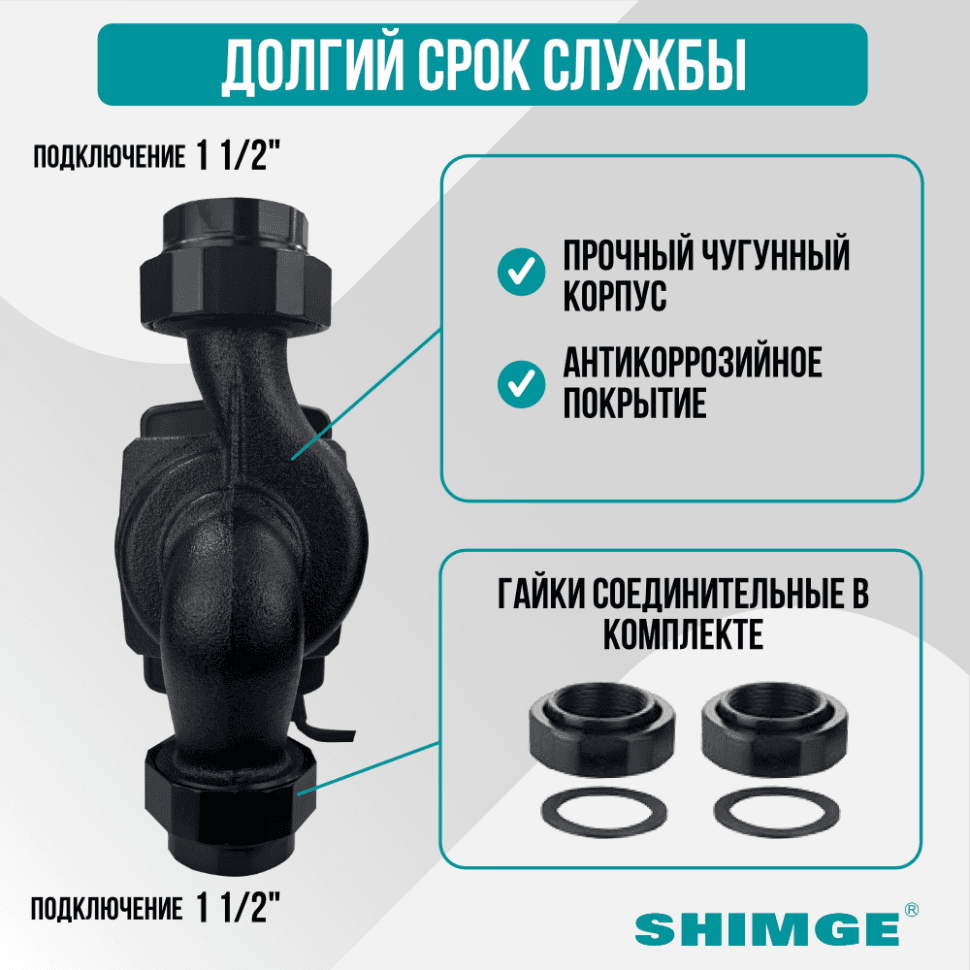 Циркуляционный насос SHIMGE APM 25-10-180 — фото 3