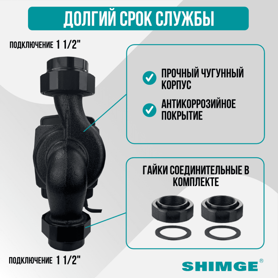 Циркуляционный насос SHIMGE APM 25-12-180 — фото 3