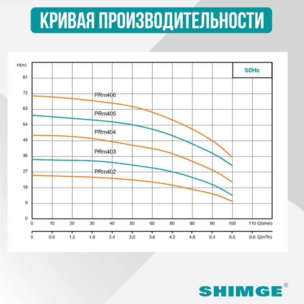 Многоступенчатый насос Shimge PRm406 — фото 2