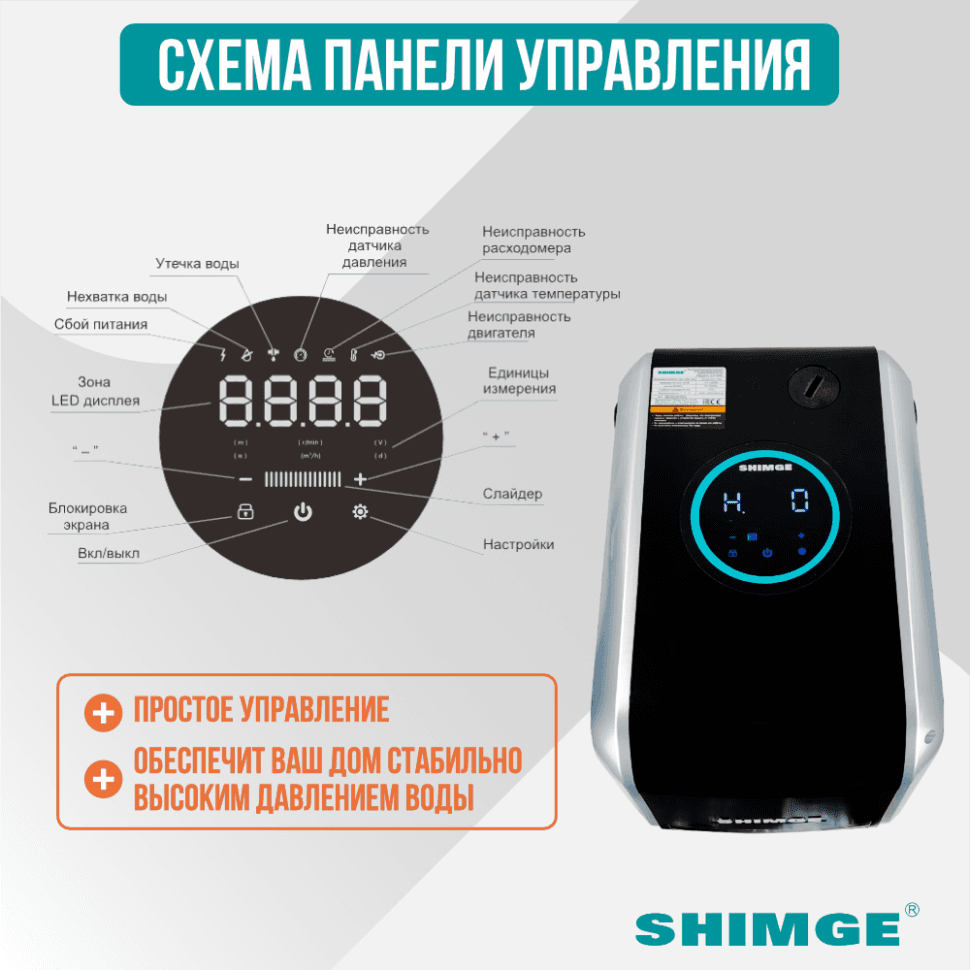 Насосная станция SHIMGE CA1000 с частотным регулированием — фото 4
