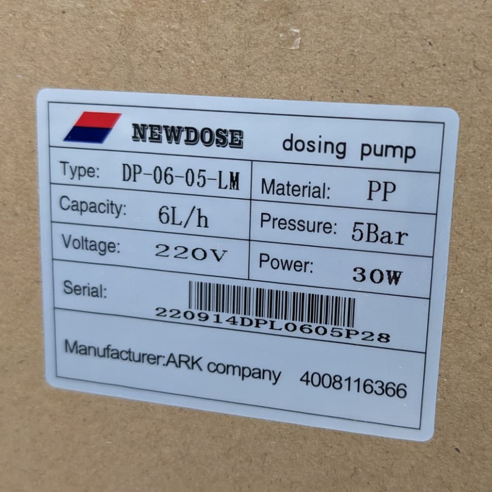 Мембранный дозирующий насос NewDose DP-06-05-LM, 6 л/ч, 140 впрысков — фото 9