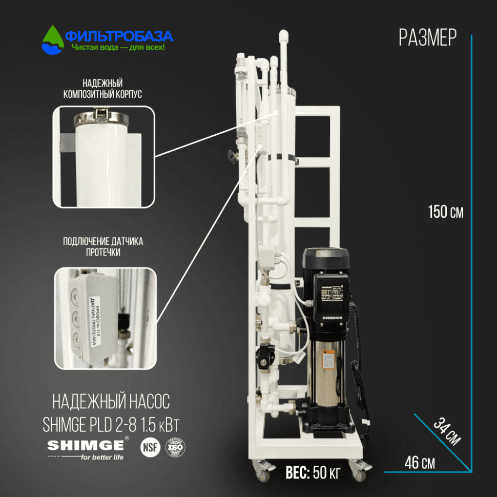 Система обратного осмоса NECOZ GOKENIN 250 STANDART PRO — фото 3