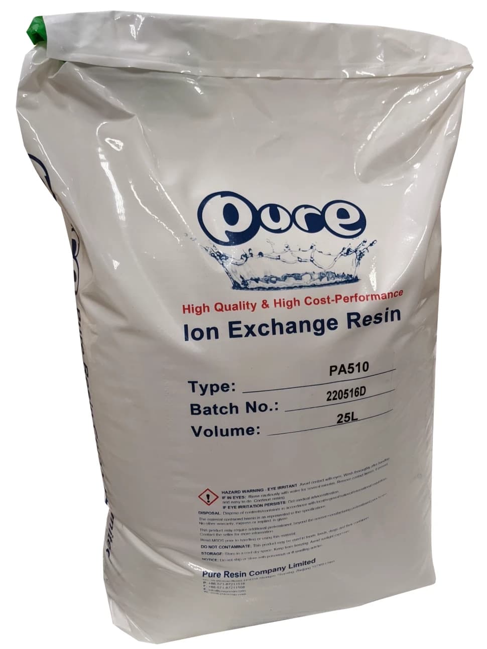 Смола ионообменная Puresin (Пюрезин) PA 510, 1л.