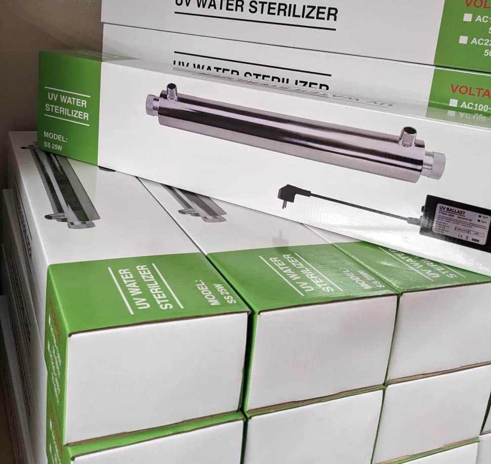 Ультрафиолетовый стерилизатор воды UV-6 GPM SS 25W 1", 1400 л/час — фото 8