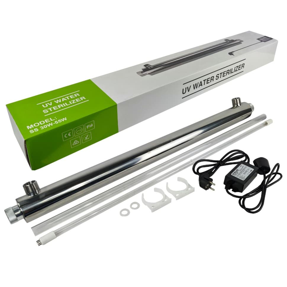Ультрафиолетовый стерилизатор UV-8 GPM  SS 30W для воды, 1800 л/час