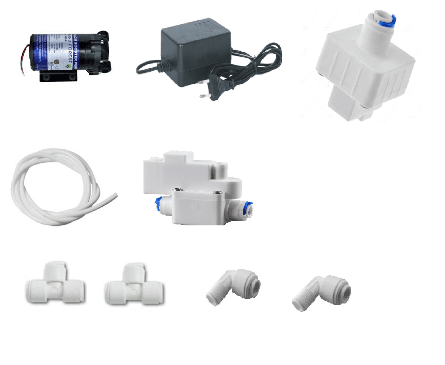 Бустерный насос NatureWater 75G-S в сборе (реле выс. и низ. давления+фитинги+помпа+блок питания)