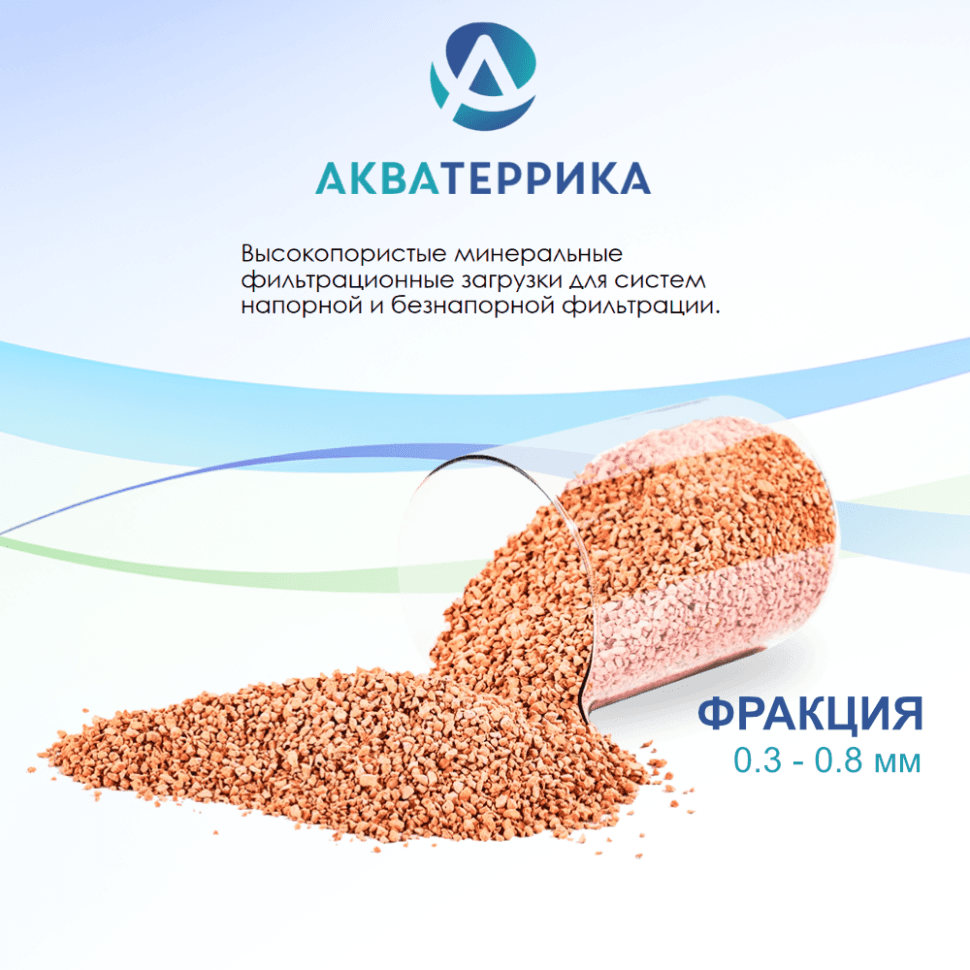 Сорбент минеральный АКВАТЕРРИКА D, 0.3-0.8 мм, 1л.