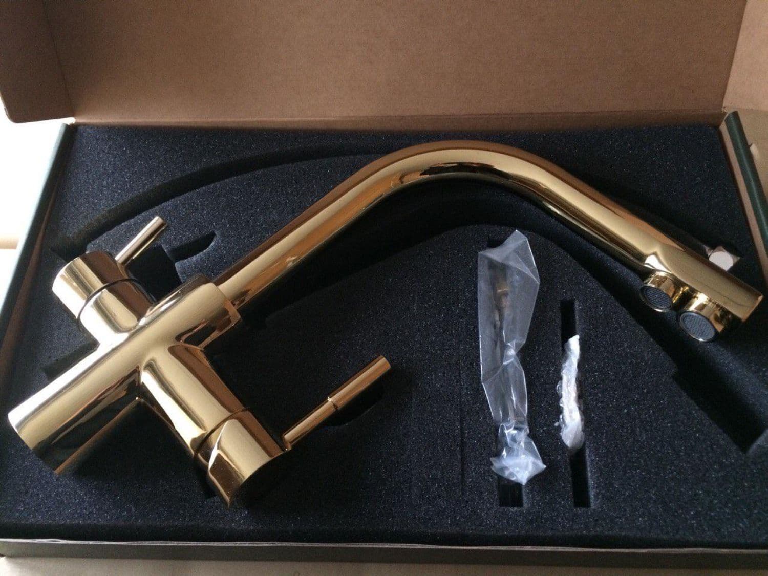 Кран чистой воды, совмещенный со смесителем, Bright Gold (NKD 0212 BG)