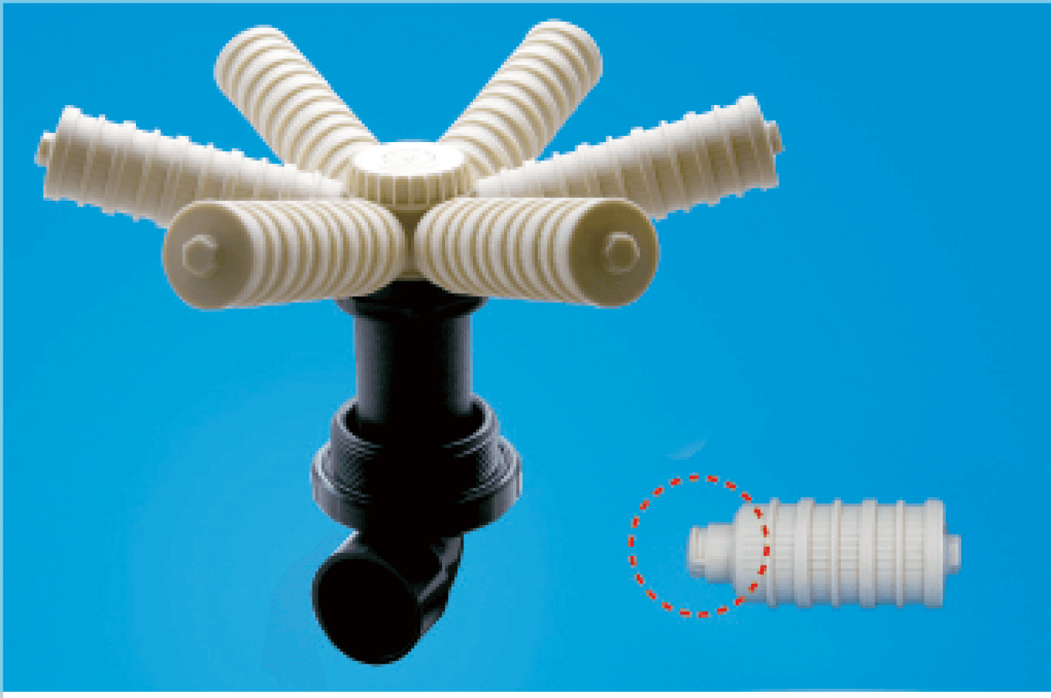 Распред. система нижняя HD6370B2 с нижн. выход, 63мм для корпусов 18"-21" (для бок. посадки)