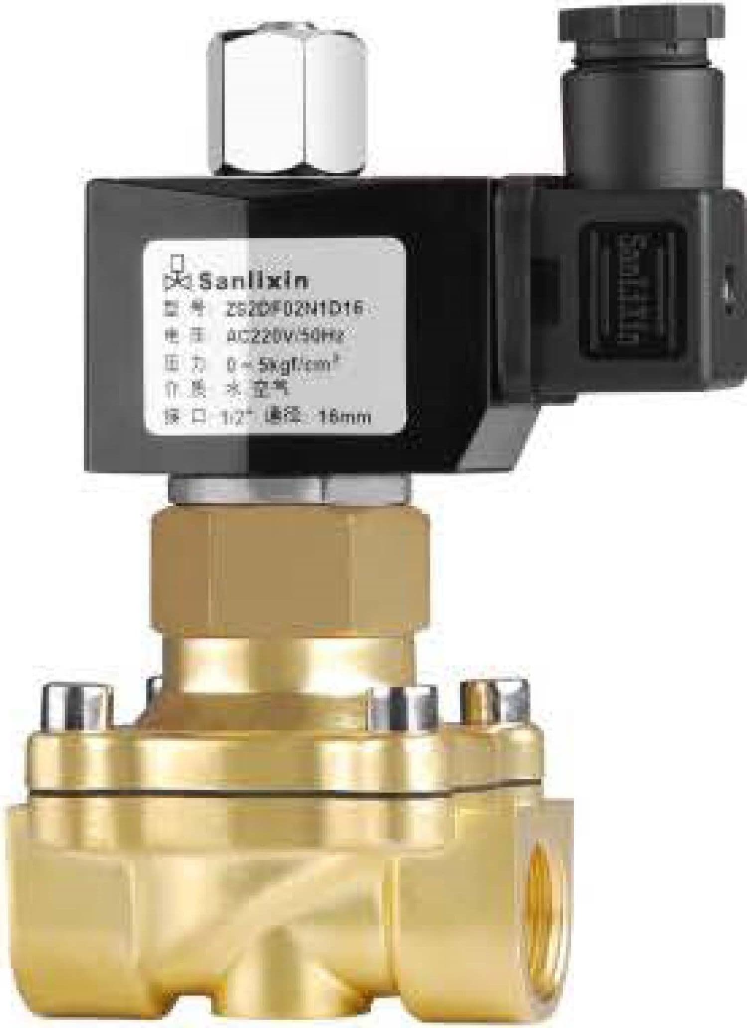 Соленоидный вентиль прямого действия SANLIXIN 2" NO (ZS2AF02N1K50, BRASS, 0-5 bar, 220V)
