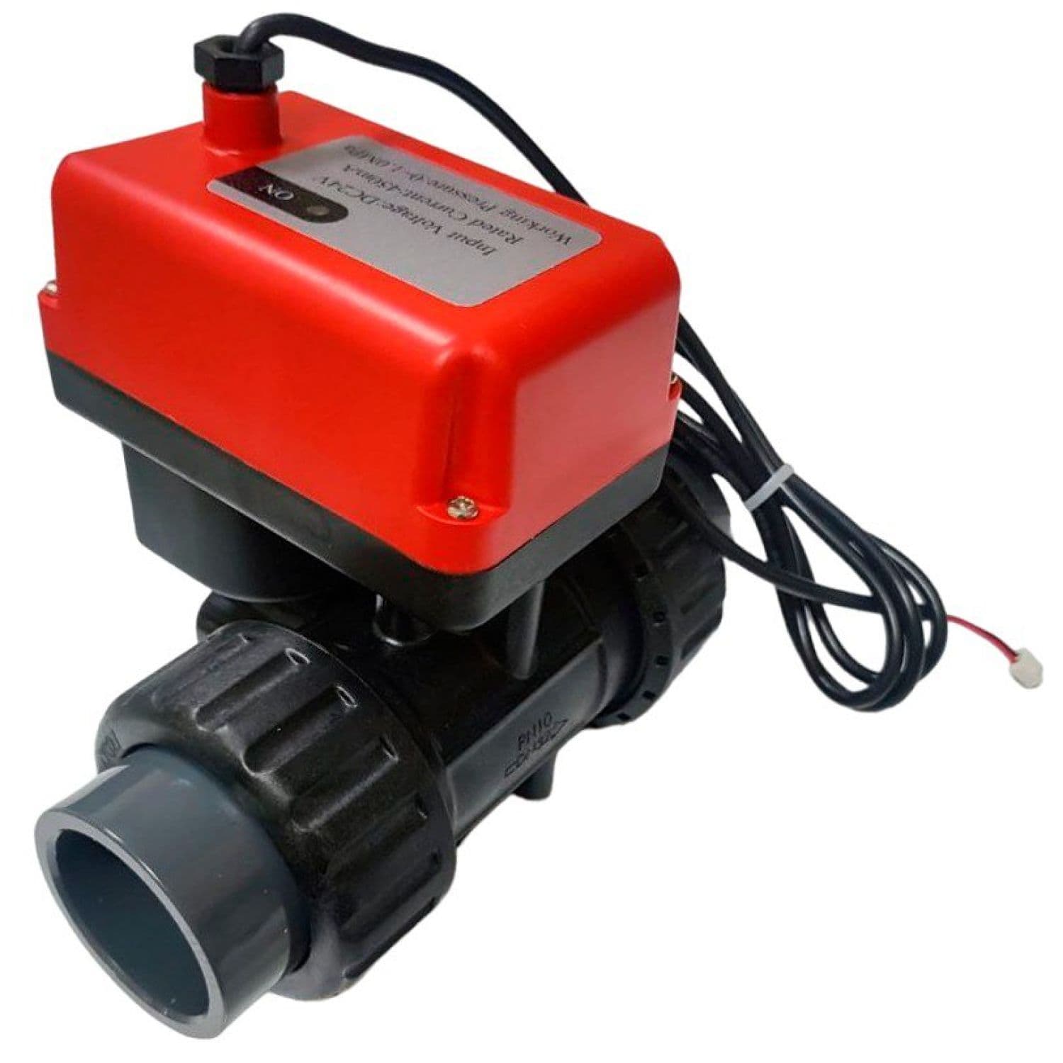 Кран электроприводный Runxin Q931013-15 (24V)PVC (двухходовой)