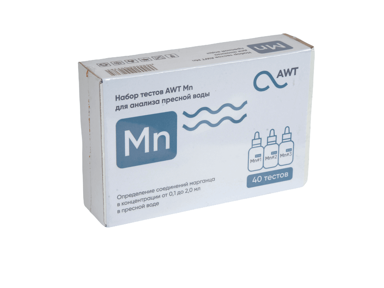 AWT набор тестов Mn (марганец от 0,05 до 2 мг/л. 40 тестов)