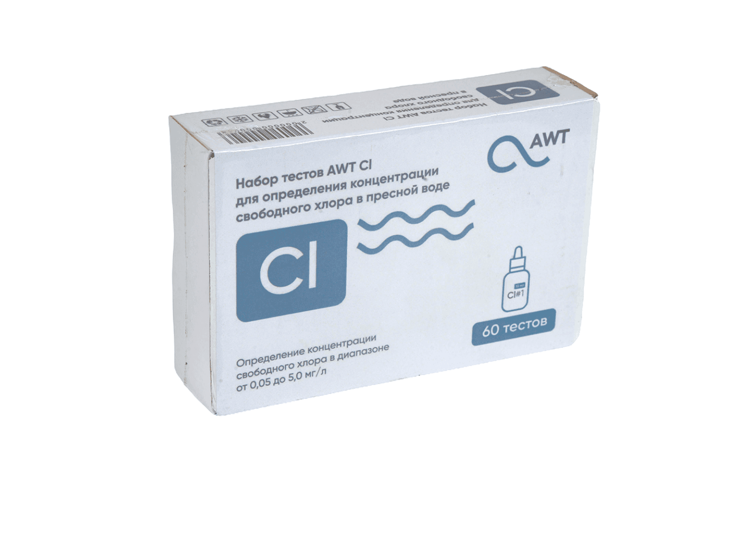 AWT набор тестов Cl (свободный хлор 0-5,0 мг/л. 60 тестов)