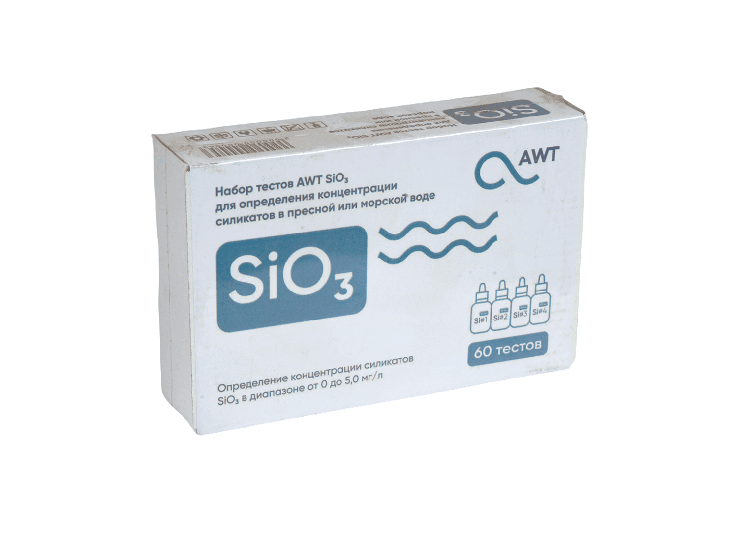 AWT набор тестов SiO3 (силикаты 0-5,0 мг/л. 60 тестов)